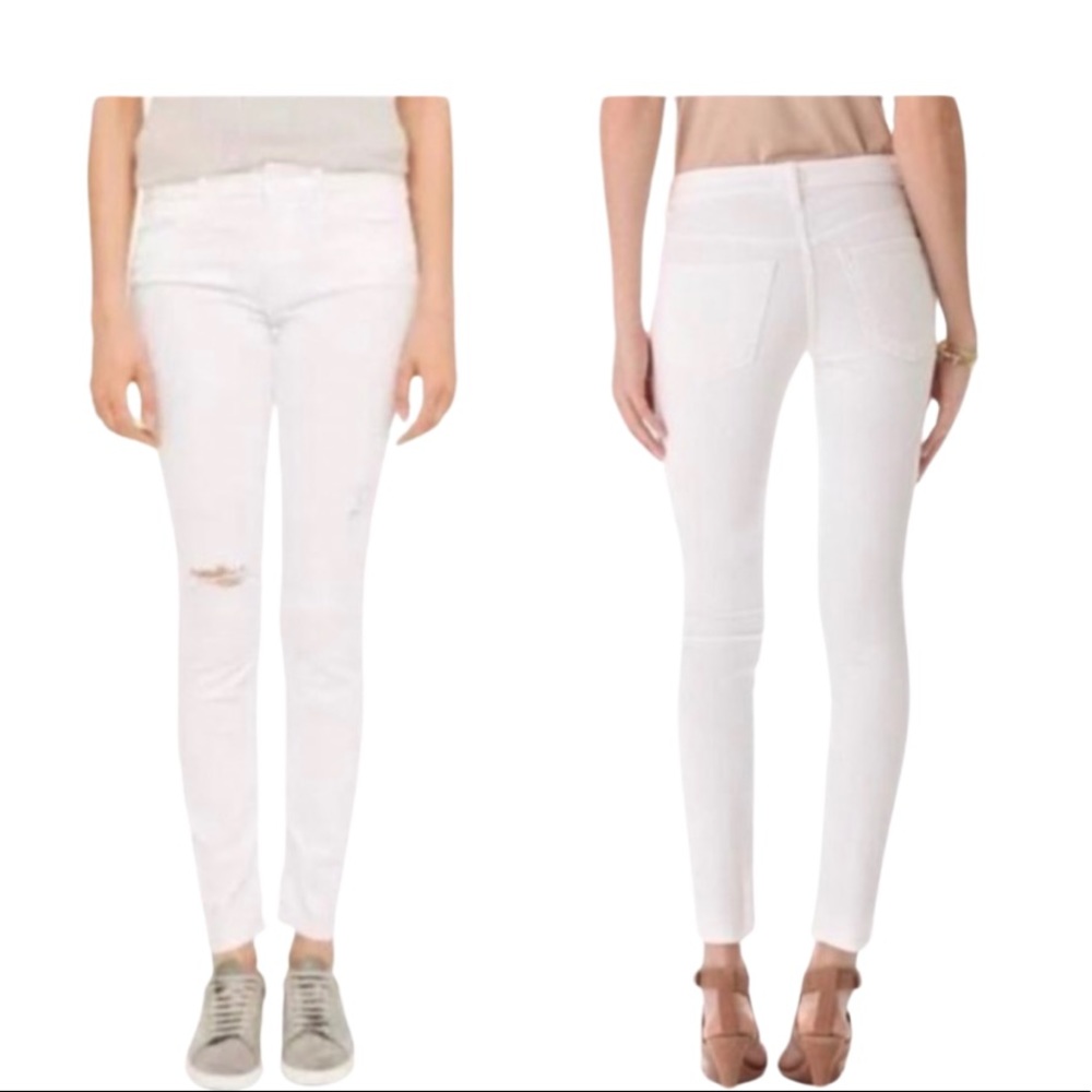 Mother ‘The Looker Staying Rowdy’ white distressed jeans like new condition